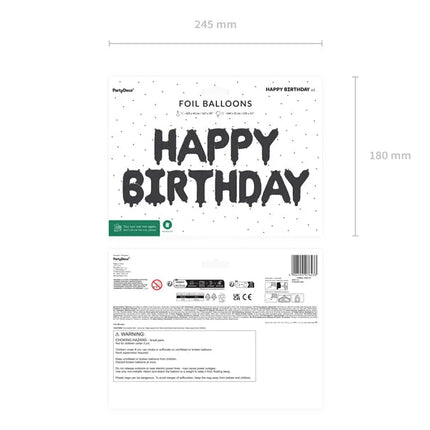 Happy Birthday Ballonnen Set Zwart van Partydeco koop je bij Partywinkel