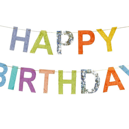 Happy Birthday Letterslinger Gekleurd 2,2m van Partydeco koop je bij Partywinkel