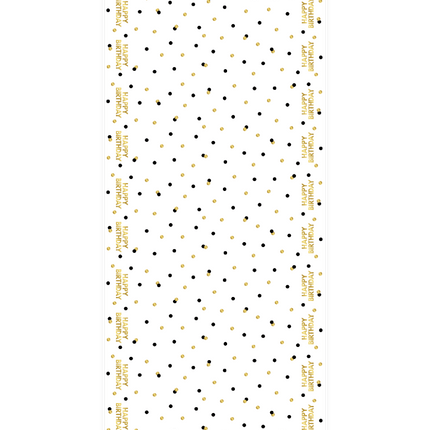 Happy Birthday Tafelkleed Stippen 2,74m van Paper Dreams koop je bij Partywinkel