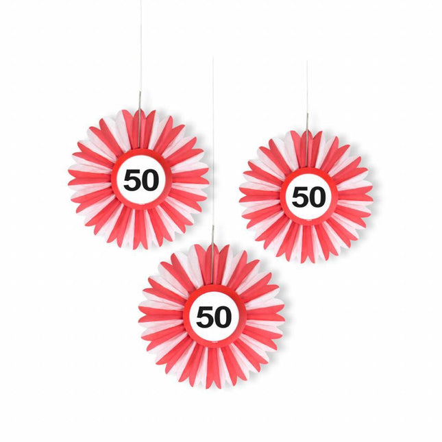 Honeycomb 50 Jaar Verkeersbord 25cm 3st van Folat koop je bij Partywinkel