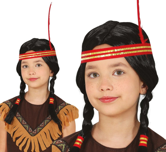 Indiaan Pruik Kind van Fiestas Guirca koop je bij Partywinkel