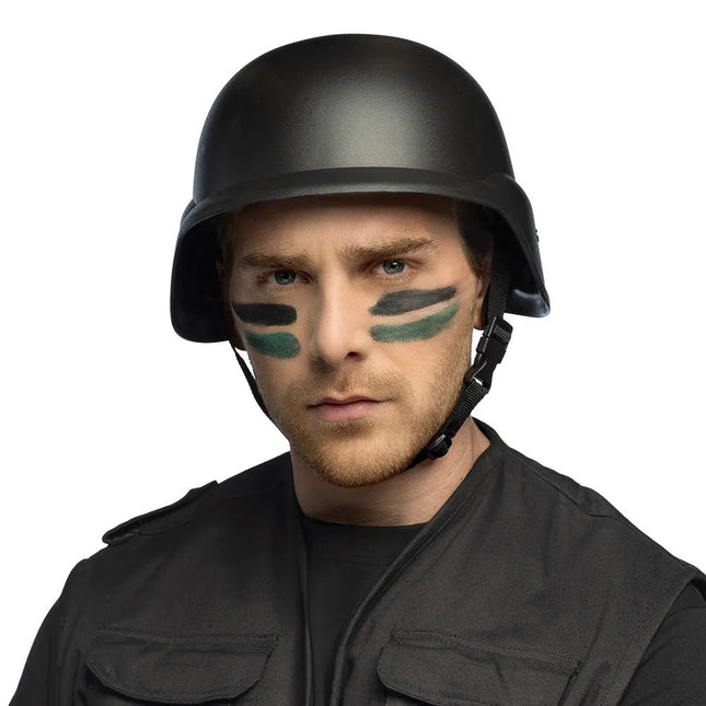 Leger Helm Zwart van Boland koop je bij Partywinkel