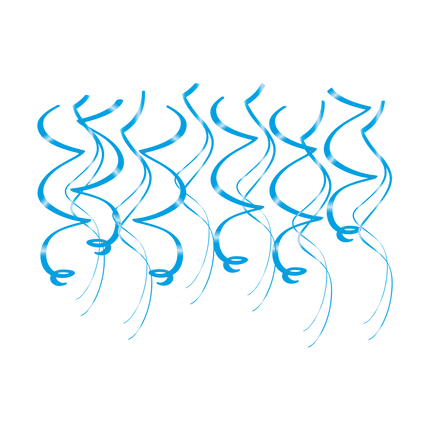 Lichtblauwe Hangdecoratie Swirls 12st van Paper Dreams koop je bij Partywinkel