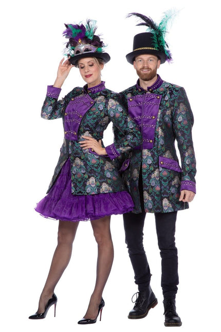 Groen Paarse Jas Heren Luxe van Wilbers & Wilbers koop je bij Partywinkel