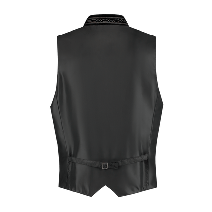 Oktoberfest Vest Zwart Trachtenweste Jaquard van Haus Huberts koop je bij Partywinkel