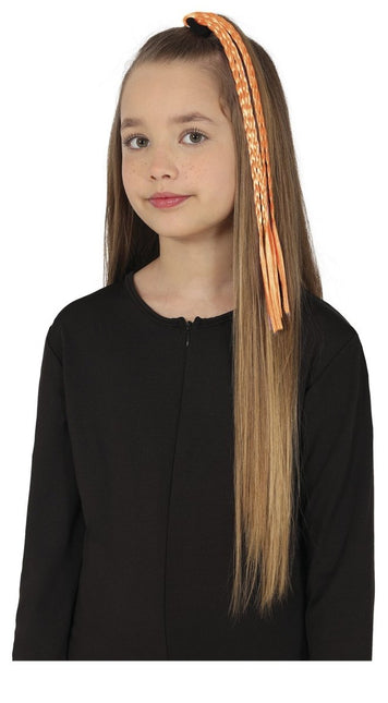 Oranje Hair Extension 35cm 3st van Fiestas Guirca koop je bij Partywinkel