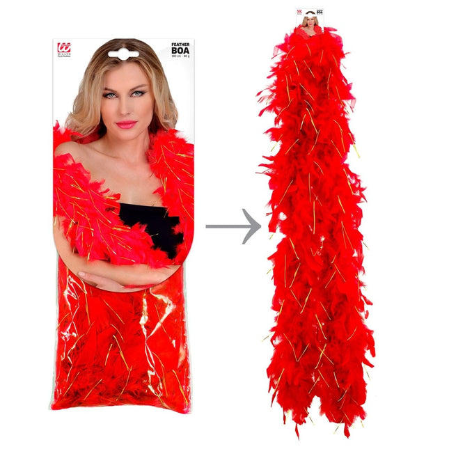 Rood Gouden Boa 1,8m van Widmann koop je bij Partywinkel