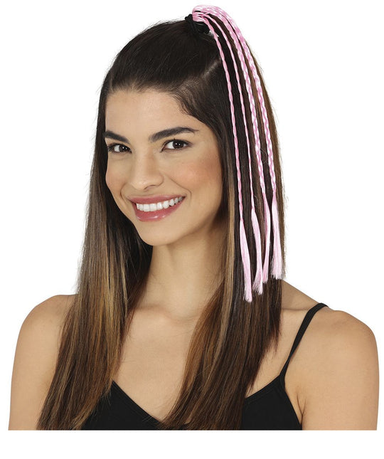 Roze Hair Extension 35cm 3st van Fiestas Guirca koop je bij Partywinkel