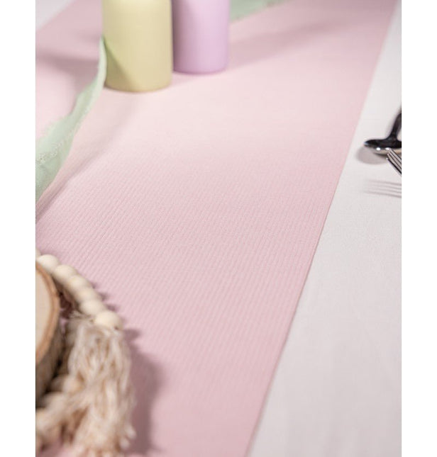 Roze Tafelloper Velvet 3m van CHAKS koop je bij Partywinkel