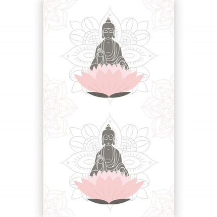 Roze Wit Creme Tafelloper Buddha 5m van CHAKS koop je bij Partywinkel