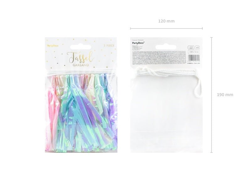 Tassel Slinger Gekleurd Parelmoer 1,2m van Partydeco koop je bij Partywinkel