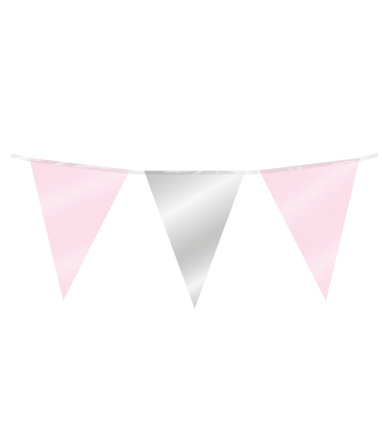 Vlaggenlijn lichtroze zilver van Paper Dreams koop je bij Partywinkel