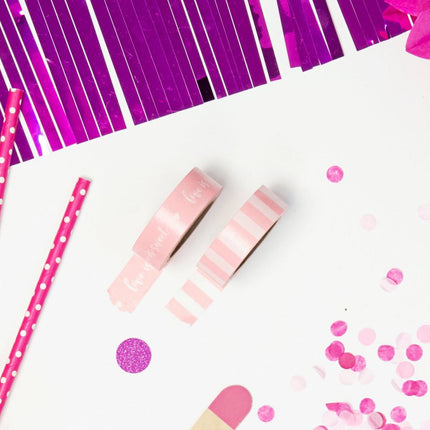 Washi Tape Lichtroze Goud 10m 4st van Partydeco koop je bij Partywinkel