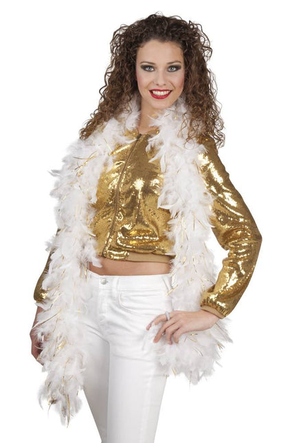 Witte Boa met Goud 1,8m van Boland koop je bij Partywinkel