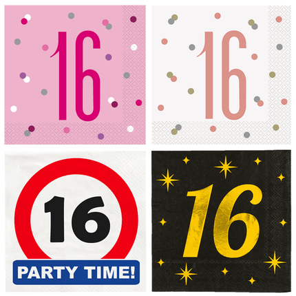 16 Jaar Servetten - Partywinkel