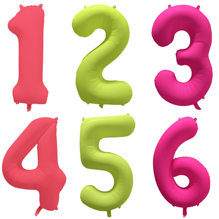 Neon Cijfer Ballonnen - Partywinkel