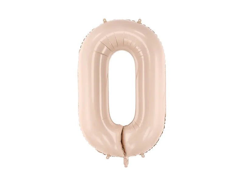 0 Jaar Cijfer Ballon Beige 72cm van Partydeco koop je bij Partywinkel