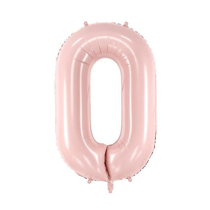 0 Jaar Cijfer Ballon Lichtroze Leeg 72cm van Partydeco koop je bij Partywinkel