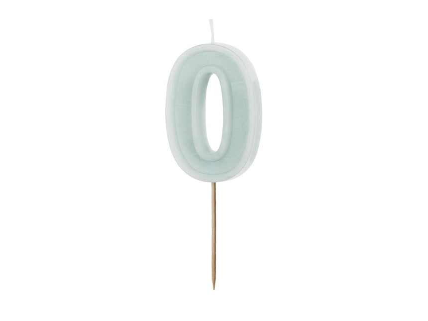 0 Jaar Kaars Lichtgroen 10cm van Partydeco koop je bij Partywinkel