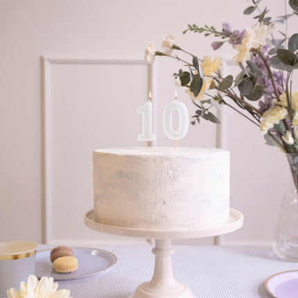 0 Jaar Kaars Lichtgroen 10cm van Partydeco koop je bij Partywinkel