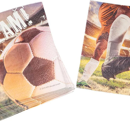 Servilletas de fútbol 3 - 3 capas, 33 cm, 20 unidades