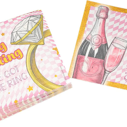 Servilletas para despedida de soltero «Bling Bling», 33 cm, 20 unidades