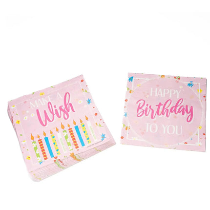 Servilletas de «Feliz cumpleaños» «Make A Wish», 33 cm, 20 unidades