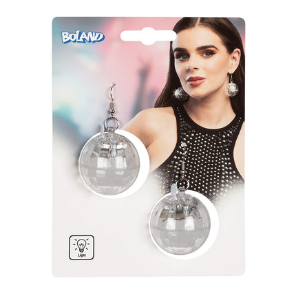 Par de pendientes LED Discoball