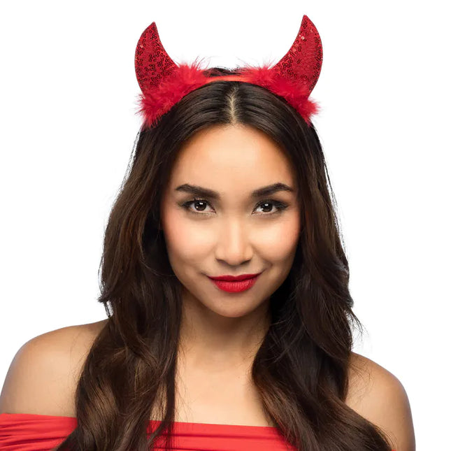 Diadema Halloween Diablo Rojo