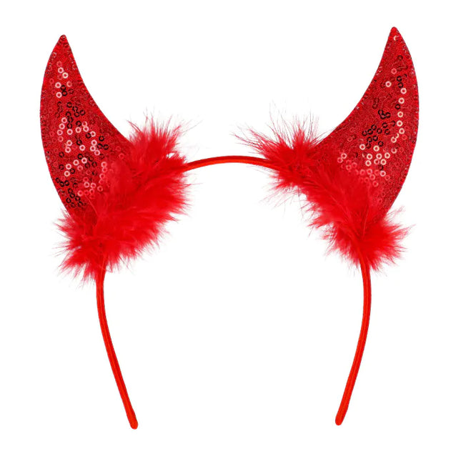 Diadema Halloween Diablo Rojo