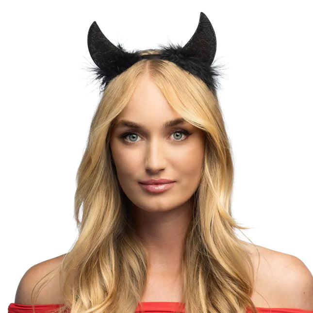 Diadema Halloween Diablo Negro