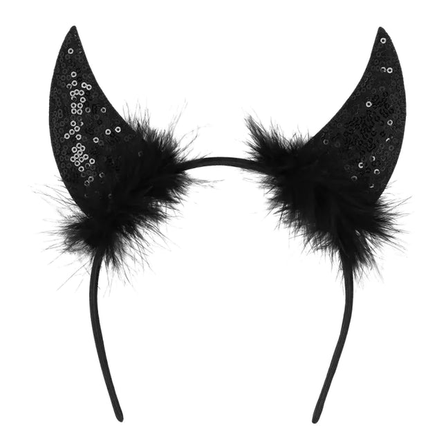 Diadema Halloween Diablo Negro
