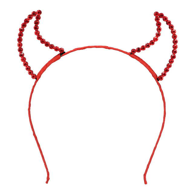 Diadema Halloween Diablo Rojo Purpurina