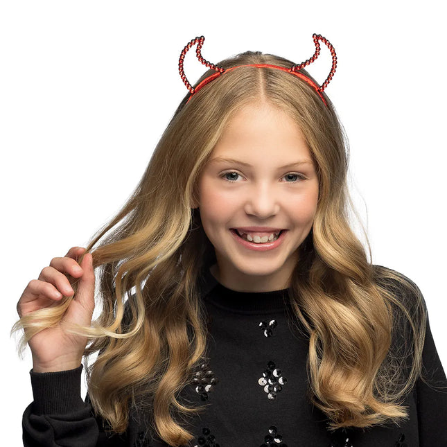 Diadema Halloween Diablo Rojo Purpurina