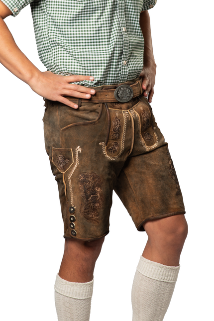 Pantalones de cuero Kitzbuhel cortos marrones