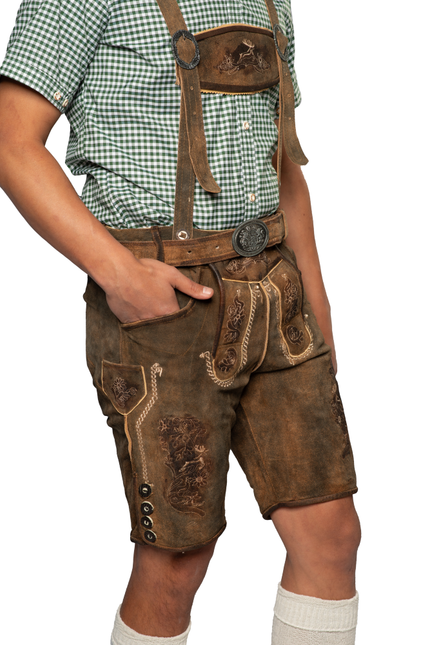 Pantalones de cuero Kitzbuhel cortos marrones