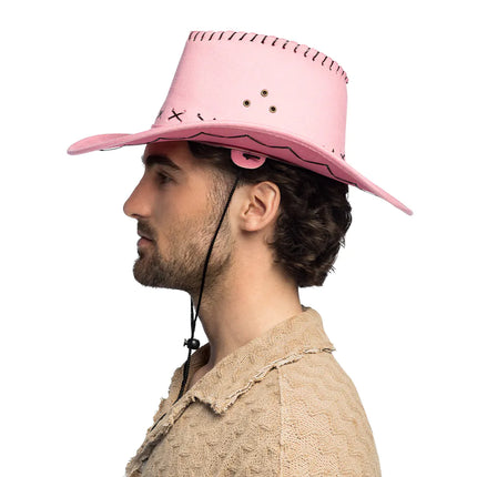 Sombrero de Vaquera Bordado Rosa