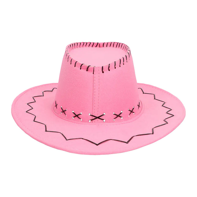 Sombrero de Vaquera Bordado Rosa