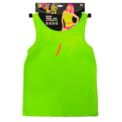 Camiseta sin mangas de neón verde con un rayo