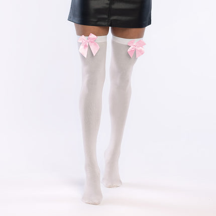 Par de medias Arco blanco/rosa