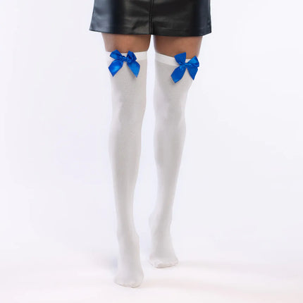 Par de medias Lazo blanco/azul
