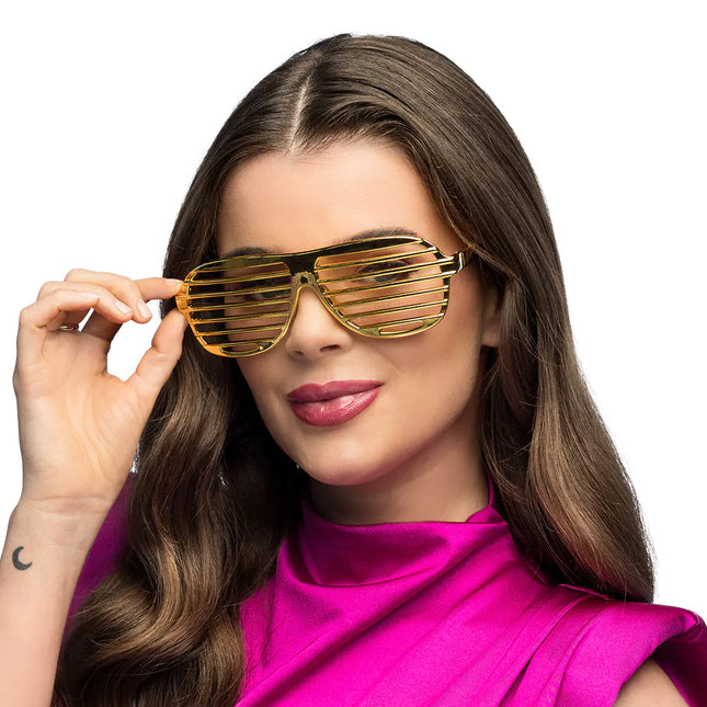 Gafas doradas a rayas