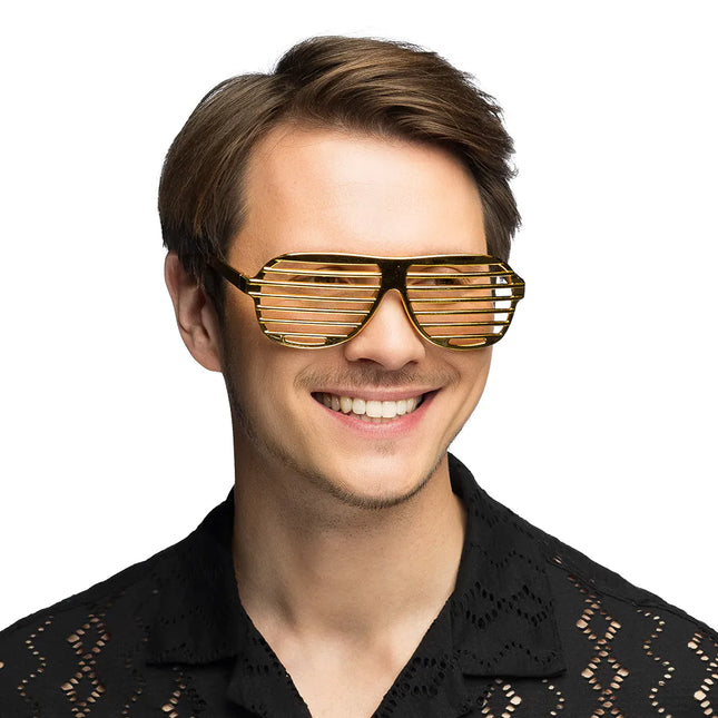 Gafas doradas a rayas