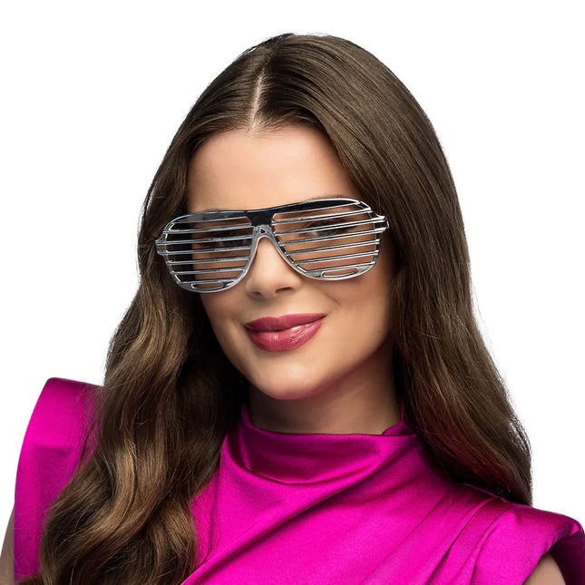 Gafas plateadas a rayas