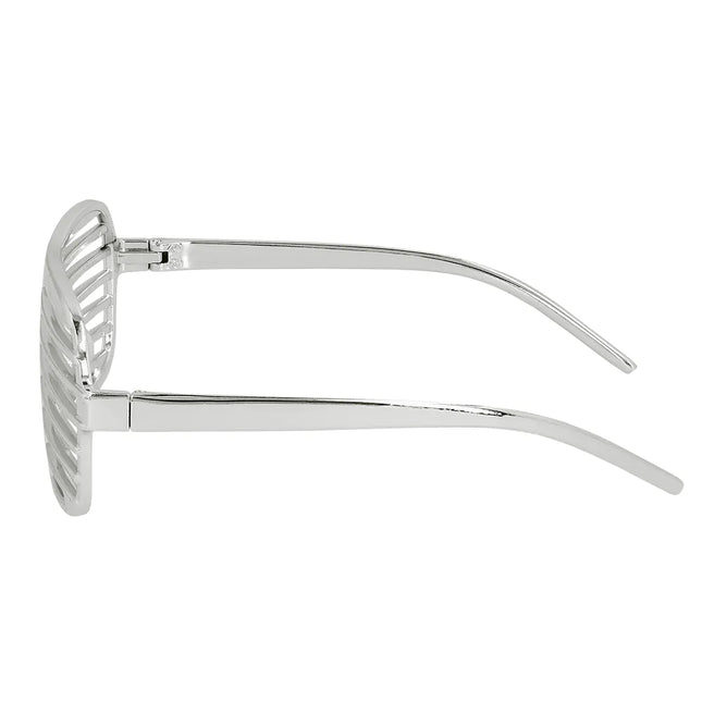 Gafas plateadas a rayas