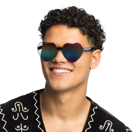 Fiesta brile Festival corazones espejo negro