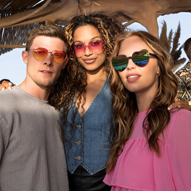 Fiesta brile Festival corazones espejo negro