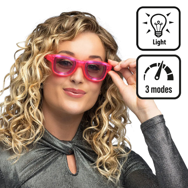 Gafas de fiesta LED Blink rosa