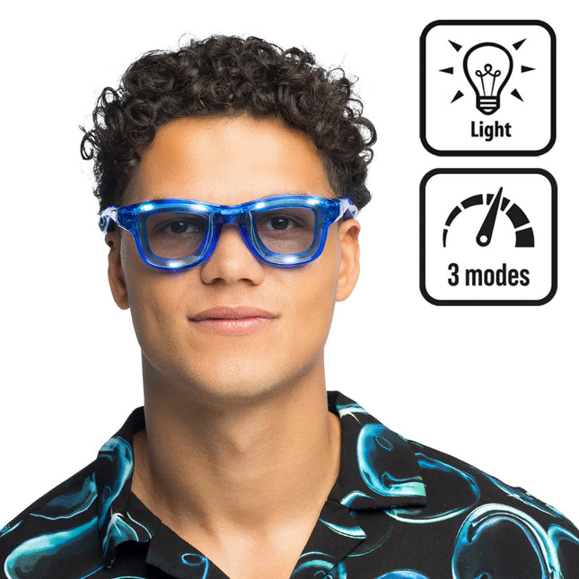 Gafas de fiesta LED Parpadean en azul
