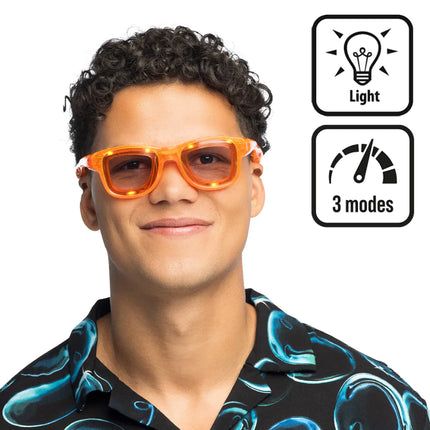 Gafas de fiesta con LED Parpadean en naranja